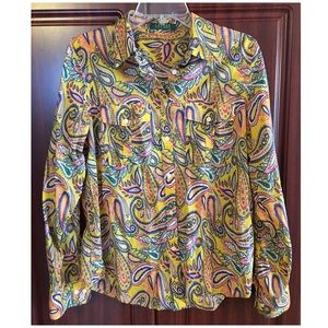 Beautiful vibrant paisley Ralph Lauren top